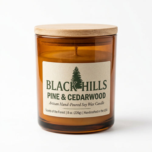 Alex Johnson Mercantile - Black Hills Pine & Cedarwood Hand-Poured Soy Candle (8 oz)
