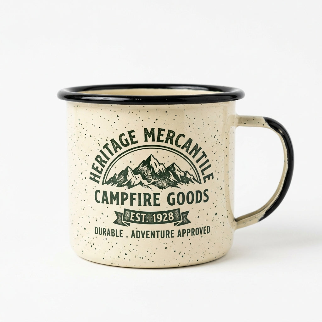 Alex Johnson Mercantile - Vintage Speckled Enamel Campfire Coffee Mug (16 oz)