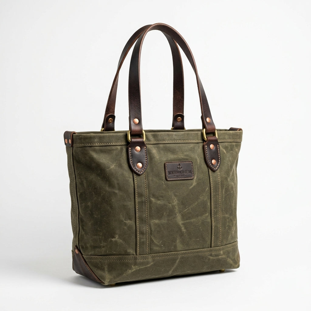 Alex Johnson Mercantile - Rugged Waxed Canvas & Bridle Leather Everyday Field Tote